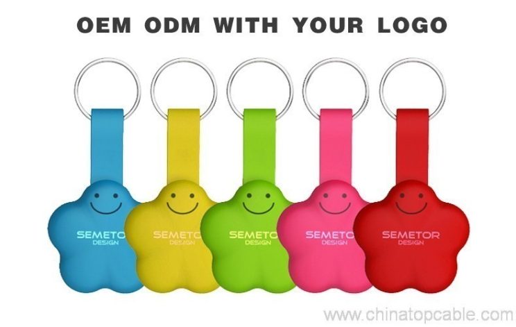 Smile Face Portable Keychain 2 in 1 USB Cable for Ios Android