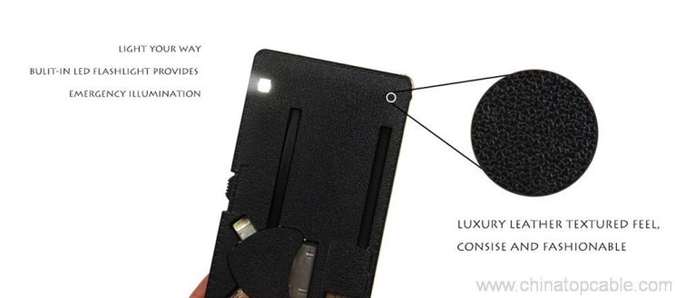 Slim wallet-size pocket Ultra-thin card design mutifunction USB cable 3