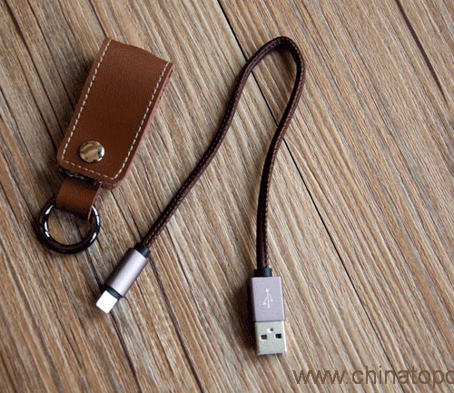 Leather 2.4A new design keychain micro usb cable - Image 4