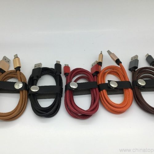 Pu Leather Fast Charging 2A Data Usb Cable for iphone 6s for Android - Image 7