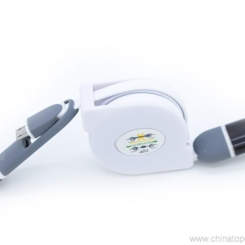 Retractable USB cable 2 in 1 mobile charger cable - Image 5