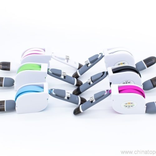Retractable USB cable 2 in 1 mobile charger cable - Image 6