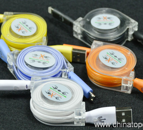 1M LED Light Retractable Micro USB Cable Charging Cable - Image 8