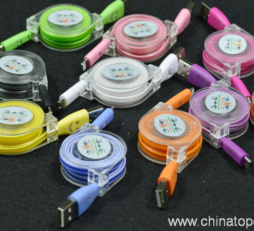 1M LED Light Retractable Micro USB Cable Charging Cable - Image 9
