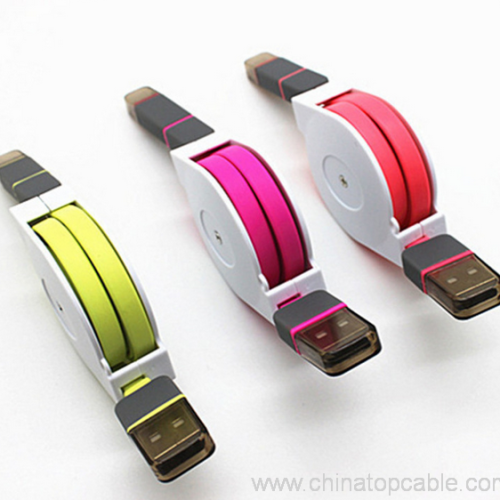 2 in 1 retractable usb cable Quality TPE Wire Micro USB and IOS Sync Cable - Image 6