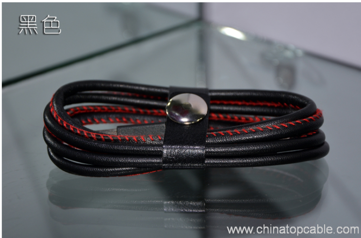 High qulity leather usb cable Data Sync Charger Cable 5