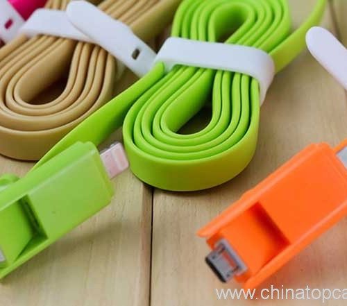 Flat noodle Soft 2 in 1 USB CABLE - Image 6