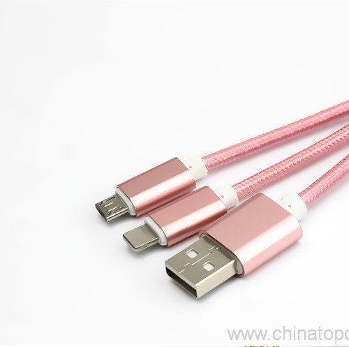 2 in 1 keychain nylon braided usb cable - Image 3