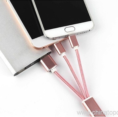 2 in 1 keychain nylon braided usb cable - Image 1