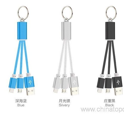 2 in 1 keychain nylon braided usb cable - Image 5