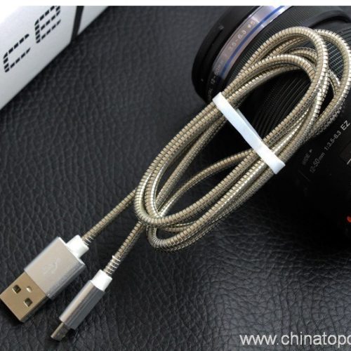 Guard wire with corrugated pipe flexible metal tube USB cable 2.4A - Image 4