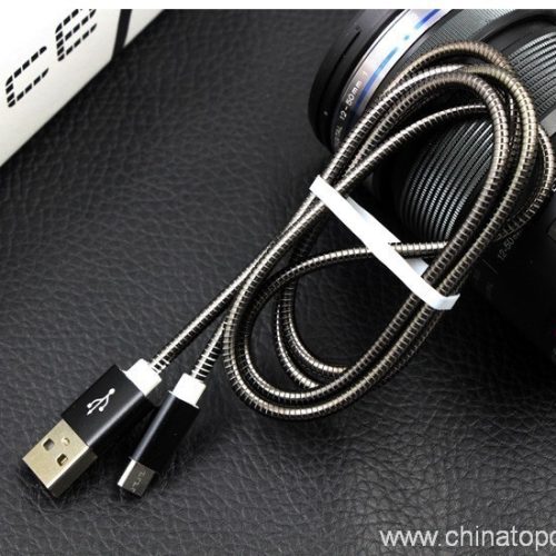 Guard wire with corrugated pipe flexible metal tube USB cable 2.4A - Image 5