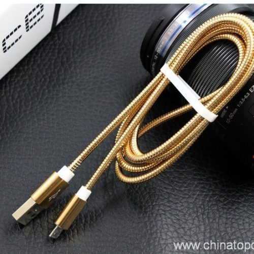 Guard wire with corrugated pipe flexible metal tube USB cable 2.4A - Image 6