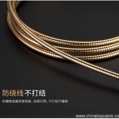 Guard wire with corrugated pipe flexible metal tube USB cable 2.4A - Image 7