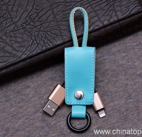 Leather Keychain USB Data Charger Cable for iPhone 7 6 6plus 5 5s - Image 5