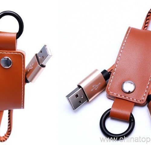 Leather Keychain USB Data Charger Cable for iPhone 7 6 6plus 5 5s - Image 9