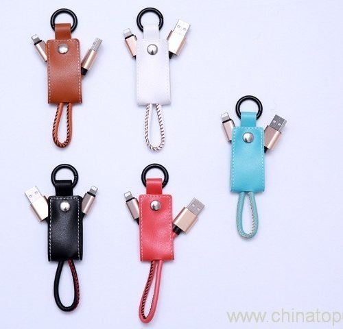Leather Keychain USB Data Charger Cable for iPhone 7 6 6plus 5 5s - Image 10