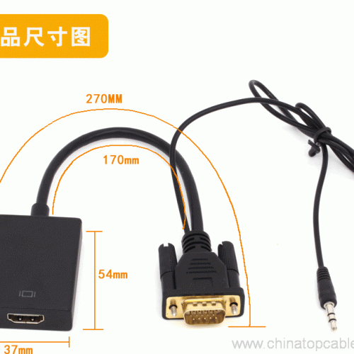 VGA To HDMI Output 1080P HD Audio TV AV HDTV Video Cable Converter Adapter For TV PC Laptop Monitor - Image 8
