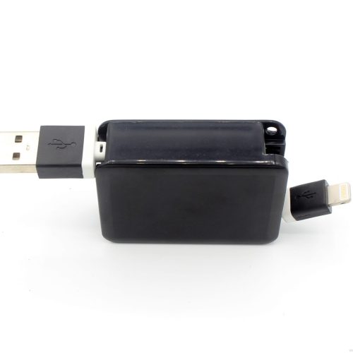 Square Shape Retractable USB Date Cable with Key Ring hole