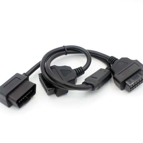1 to 2 90 angle head OBD-II 16 Pin Male to M/F Splitter Extension Diagnostic Cable