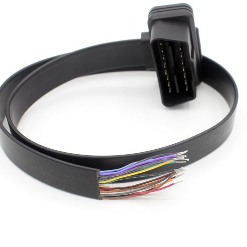Flat Male to Open 0.5m Auto Car Diagnostic Cable OBD2 OBD-II OBDII 16 Pin TO End Open