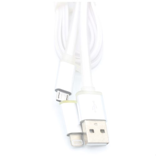 High quality Jelly flat design 2 in 1 usb charging cable for iphone and android - Image 12