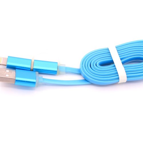 High quality Jelly flat design 2 in 1 usb charging cable for iphone and android - Image 13