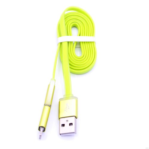 High quality Jelly flat design 2 in 1 usb charging cable for iphone and android - Image 6