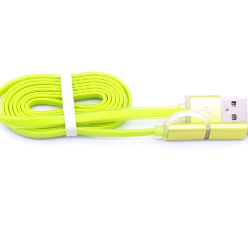 High quality Jelly flat design 2 in 1 usb charging cable for iphone and android - Image 7