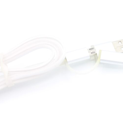 High quality Jelly flat design 2 in 1 usb charging cable for iphone and android - Image 11