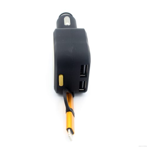 2 in 1 4.8A Dual USB Car Charger with Retractable Charing Cable for iphone and Andriod - Image 6