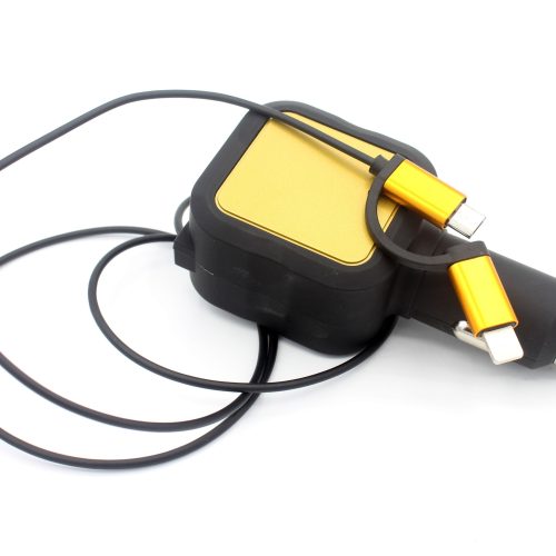 2 in 1 4.8A Dual USB Car Charger with Retractable Charing Cable for iphone and Andriod - Image 9