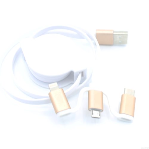 Type-c/micro/8 pin Multi 3 in 1 Retractable Noodle Flat USB Data Charging Cable - Image 14