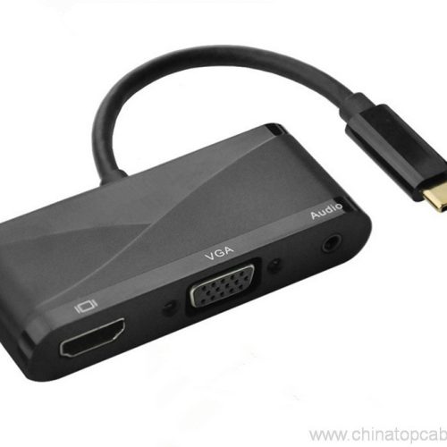 USB 3.1 USB-C Type C to HDMI Digital AV & VGA & 3.5mm Audio Adapter for Laptop & Notebook - Image 3