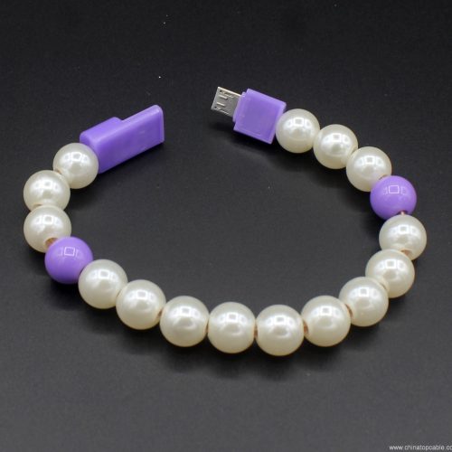 Fashional Portable Wrist Band Pearl Style USB Charging Data Sync Cable For Cellphone - Image 12