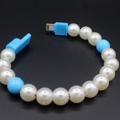 Fashional Portable Wrist Band Pearl Style USB Charging Data Sync Cable For Cellphone - Image 4