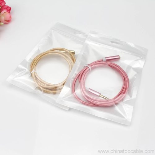 Gold Plated Metal Shell Alloy Car Aux Stereo 3.5mm Audio Extension Cable Male to Female - Image 3