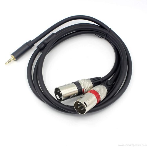 1/8 inch TRS to 2 XLR Y-Adapter Cable, 3.5mm Mini Stereo Jack Male to Dual XLR Interconnect Breakout Patch Splitter Cord - Image 3