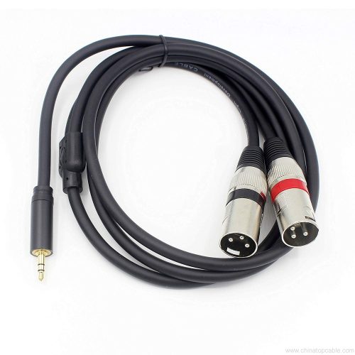 1/8 inch TRS to 2 XLR Y-Adapter Cable, 3.5mm Mini Stereo Jack Male to Dual XLR Interconnect Breakout Patch Splitter Cord - Image 4