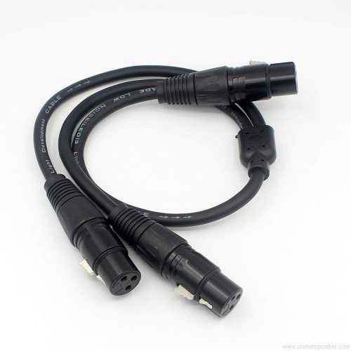 1 Female XLR To Dual Female XLR Y Splitter Cable,Microphone Lead/Combiner Y Cable Patch Cord 0.5m - Image 3