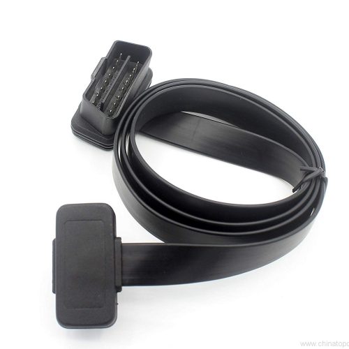 Low Profile OBD-II OBD2 Extension Cable  - Flat Noodle Cable Full 16 pin Pass-through for Bluetooth Wifi USB ECU Readers OBDII Code Scanners 0.4m,1m,2m,3m or 5m - Image 3