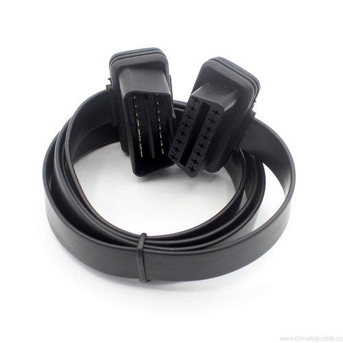 Low Profile OBD-II OBD2 Extension Cable  - Flat Noodle Cable Full 16 pin Pass-through for Bluetooth Wifi USB ECU Readers OBDII Code Scanners 0.4m,1m,2m,3m or 5m - Image 5