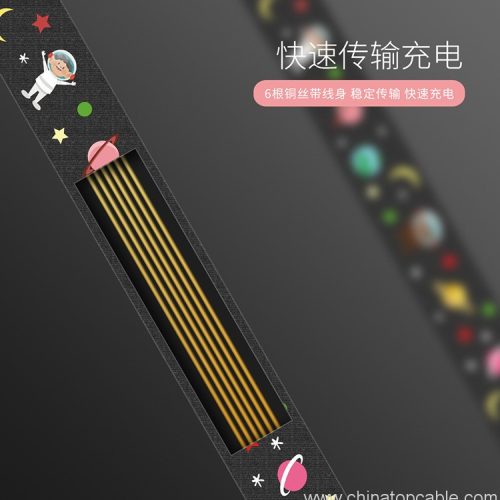 Multi-function 2 in 1 usb data charge cable for smartphones ,full color printing ,neckband lanyard and keychain funciton ,good for gifts - Image 5