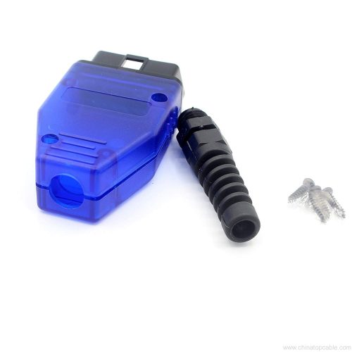 OBD II Male Connector 16 Pin Male Wiring Plug Adapter For OBD2 Diagnostic Tool or Cable (Blue) - Image 4
