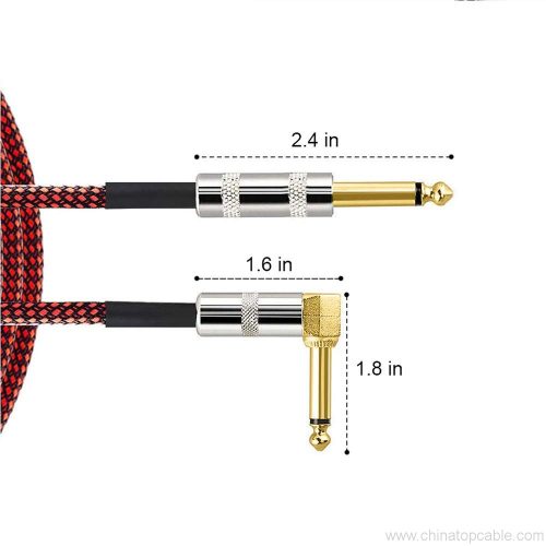 Premium Nylon Braided Guitar Cable,1/4 Inch(6.35mm) Gold Plated TS plug Super Noiseless Bass/Electric/Keyboard Instrument Cable 3m - Image 7