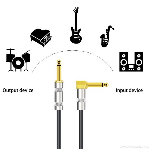 Retractable 1/4 Inch Guitar Cable Gold Plated, Spring 6.35mm 90 Degree Right Angled Guitar Instrument Cable for AMP Guitar Bass Gigs 3M/10ft (Angled) - Image 3
