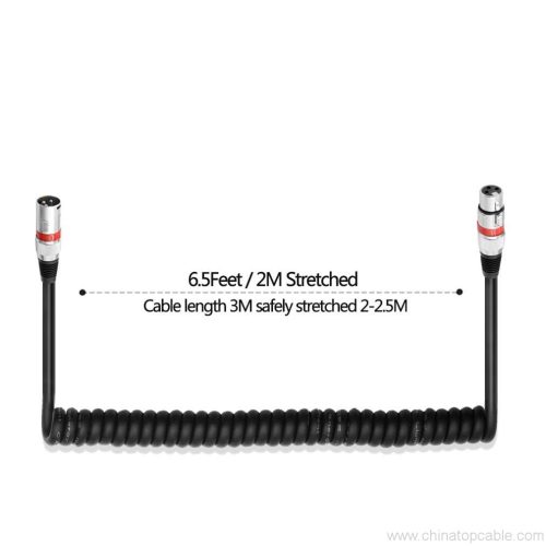 Retractable XLR Patch Cord, Spring XLR Male to XLR Female Balanced 3 Pin Microphone Cable 3m 10 Colors - Image 4