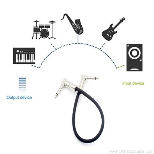 Short Guitar Patch Cables 90 Degree Angled, Right Angle 1/4" TS To Right Angled 1/4" TS Instrument Cables For Effect Pedals 15cm - Image 4