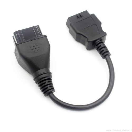 Truck 12 Pin to OBD II 16 Pin Adapter Connector Cable For Autocom DS150 - Image 3
