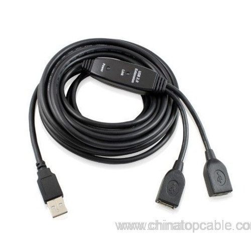 2 ports USB2.0 Active Extension Cable 5M